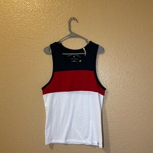 Free Planet Tank Top red white& blue